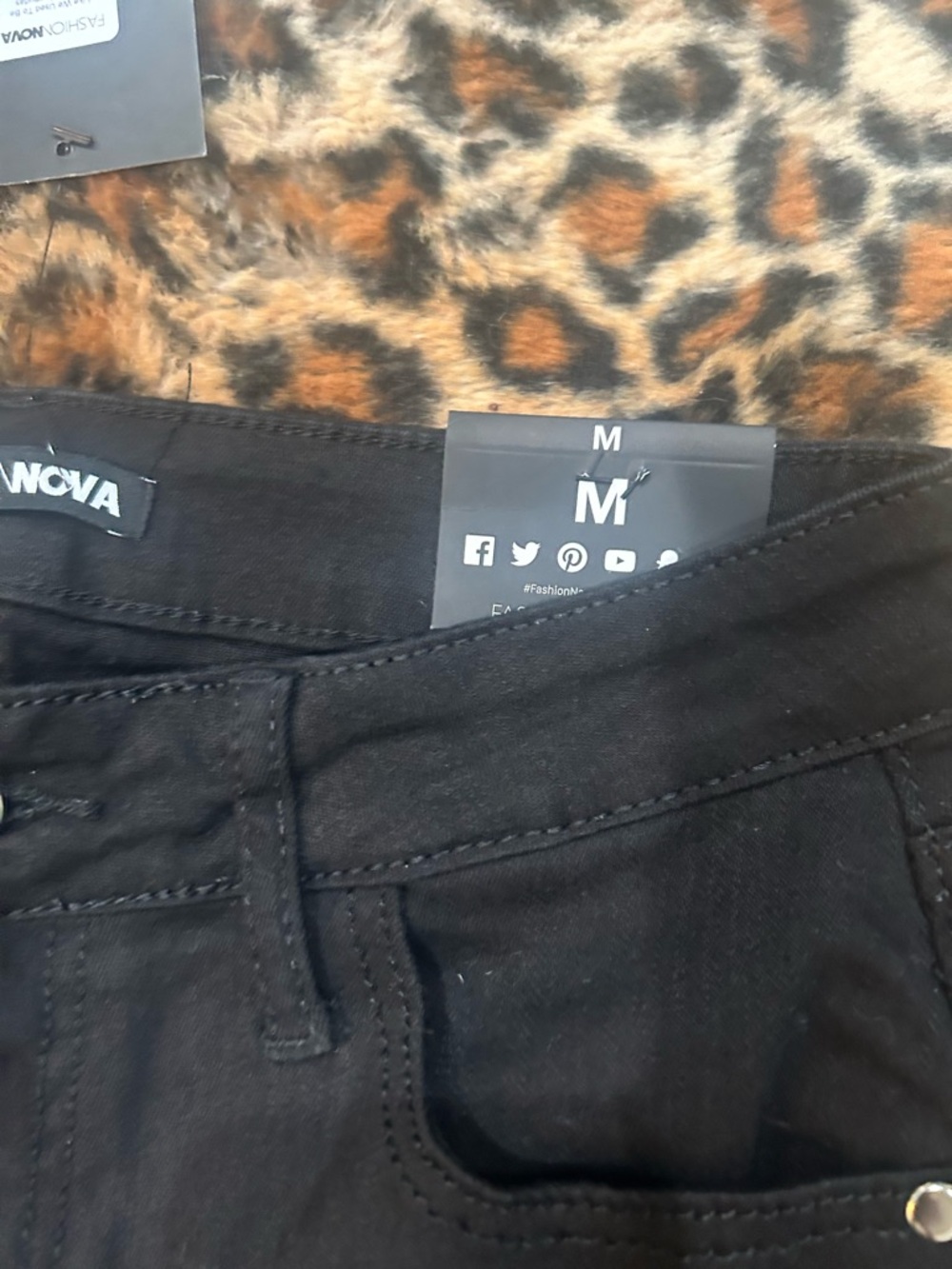 Fashion Nova Black High-Rise Distressed Bermuda Shorts - Picture 3 of 3